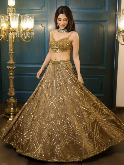 Stunning Lehenga for Women - Heavy Sequins Bridal Wear