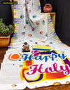 Stunning Linen Cotton Saree - Soft & Vibrant Holi Festival Wear for Women