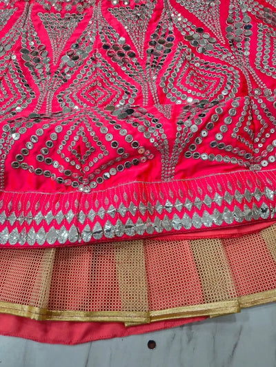 Stunning Malai Satin Lehenga - Real Mirror Work Festive Wear