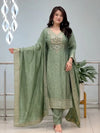 Stunning Malay Glass Tissue Suit Set - Elegant Handcrafted Jacquard Festive Wear for Women