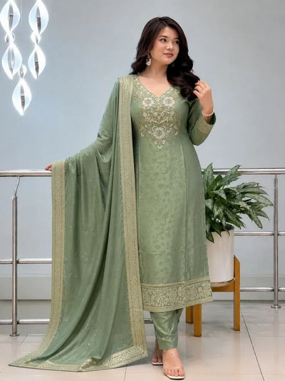 Stunning Malay Glass Tissue Suit Set - Elegant Handcrafted Jacquard Festive Wear for Women