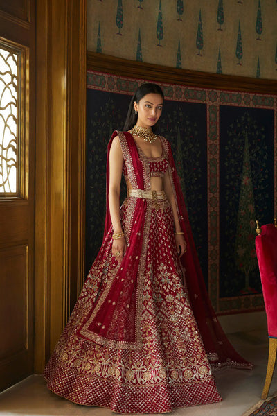 Stunning Maroon Lehenga - Sequin & Dori Work for Indian Weddings