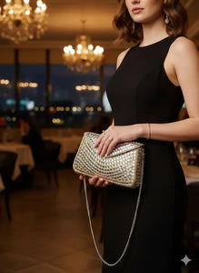 Stunning Mirror Work Clutch - Geometric Design for Formal Parties