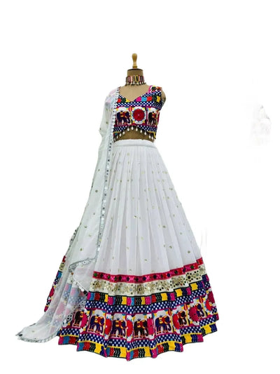 Stunning Mirror Work Lehenga Choli - Heavy Cancan Festive Wear for Women