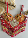 Stunning Mirror Work Silk Blouse - Bollywood Festive Wear for Women