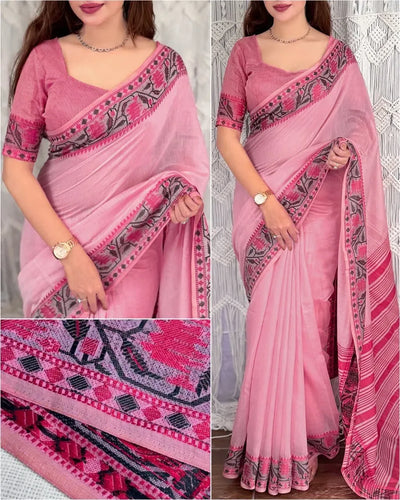 Stunning Modal Cotton Saree - Traditional Ikkat Border for Festive Wear