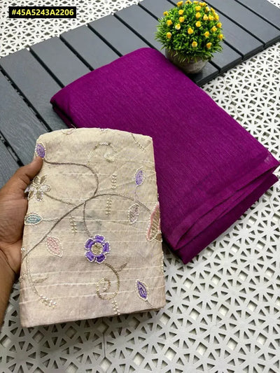 Stunning Mugha Cotton Work Blouse - Handcrafted Aari Embroidery & Pom Pom Tassels for Festive Wear