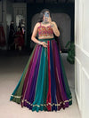 Stunning Multicolor Garba Lehenga - Heavy 8-Meter Flair Festive Wear for Women