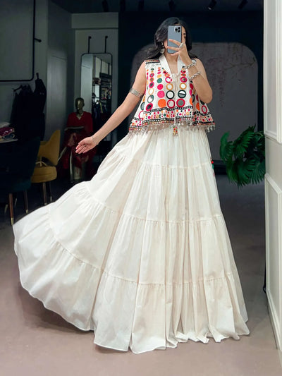 Stunning Navratri Lehenga Choli - Heavy 8m Flair for Garba