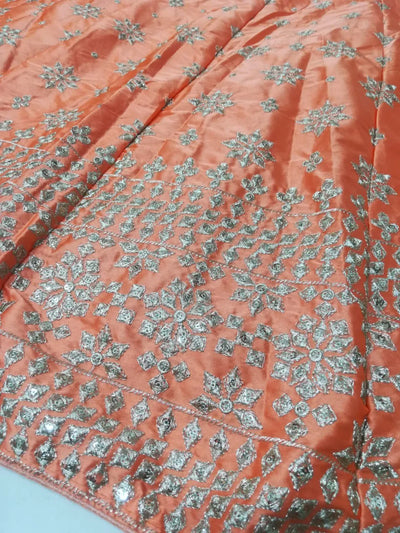 Stunning Orange Lehenga Choli - Zari & Sequin Work for Weddings