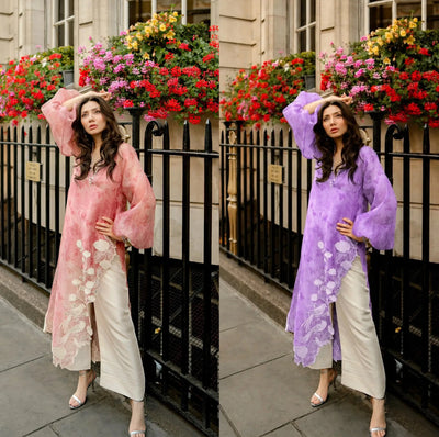 Stunning Organza Kurti Shrug Set - Designer 3-Piece Festive Wear for Women