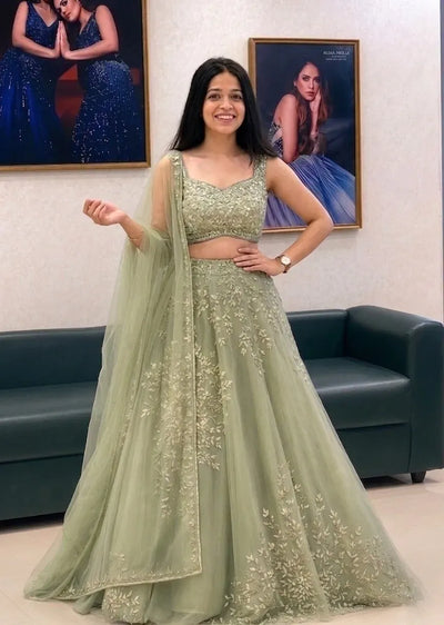 Stunning Organza Lehenga - Heavy Multi Dori Embroidery Festive Wear for Women