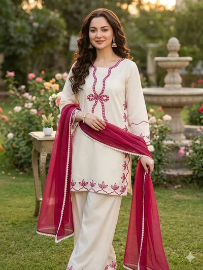 Stunning Pakistani Suit Set - Embroidered Summer Wear for Women