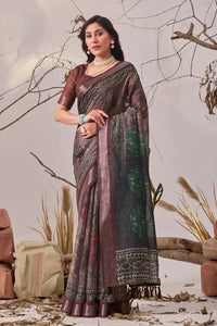 Stunning Patola Linen Cotton Saree - Festive Wear for Women