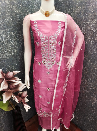 Stunning Pink Embroidered Suit Set - Festive & Party Wear for Women