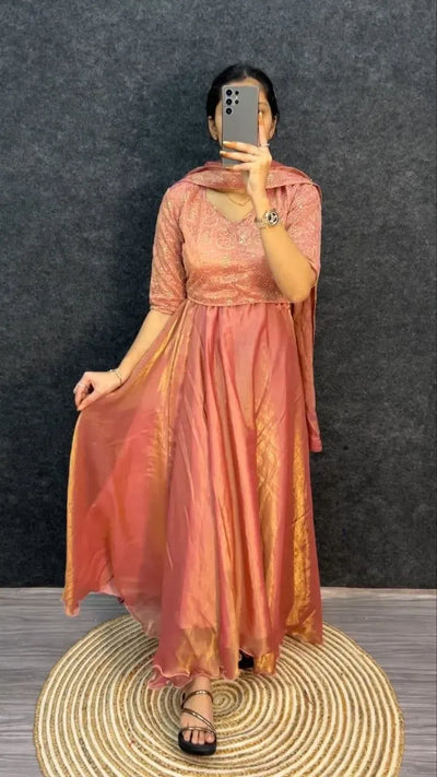Stunning Premium Space Silk Lehenga - Fully Stitched Heavy Zari Embroidery Party Wear for Women