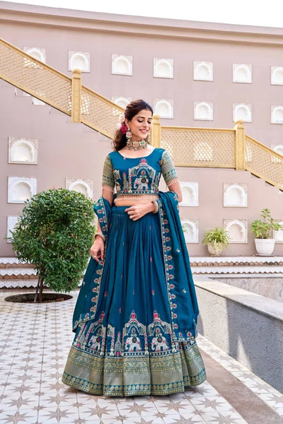 Stunning Pure Vichitra Lehenga Choli - Heavy Embroidery Festive Wear for Women