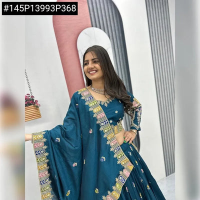 Stunning Pure Vichitra Lehenga Choli - Heavy Embroidery Work for Festive & Wedding | M-2XL