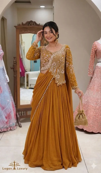 Stunning Rangoli Silk Lehenga Choli for Festive Celebrations