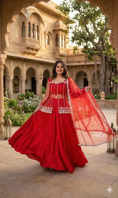 Stunning Rangoli Silk Lehenga - Heavy Sequence Embroidery for Festive Wear