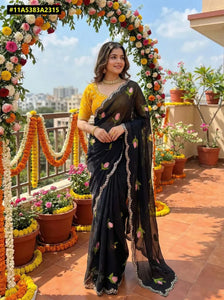 Stunning Rangoli Silk Saree - Embroidered with Real Mirror Work for Festive Wear