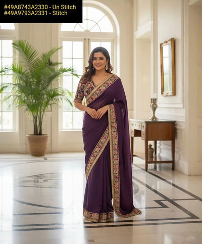 Stunning Rangoli Silk Saree - Heavy Embroidery & Mirror Work for Women