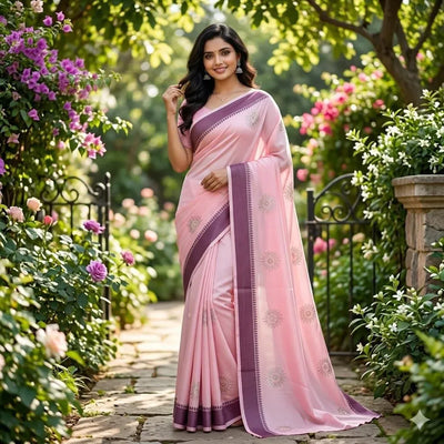 Stunning Rangoli Silk Saree - Jacquard Border for Women