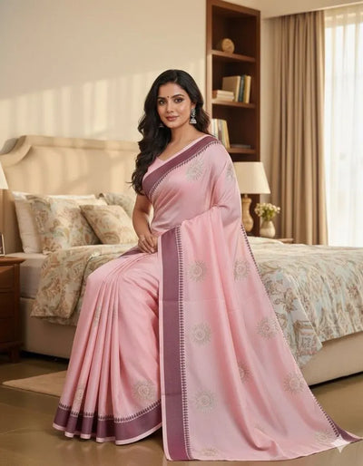 Stunning Rangoli Silk Saree - Jacquard Border for Women