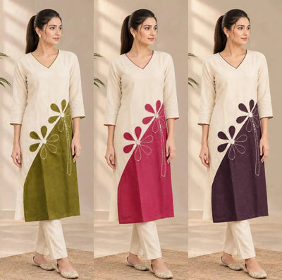 Stunning Rayon Kurti Pant Set - Mirror Work Festive Wear for Women