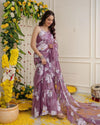 Stunning Ready to Wear Georgette Ruffle Saree with Readymade Blouse
