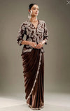 Stunning Ready to Wear Jacket Saree - Pre-Stitched Design with Heavy Embroidery for Festive Prep