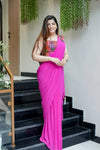 Stunning Ready-To-Wear Rangoli Silk Drape Saree with Embroidered Blouse