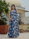 Stunning Ready to Wear Saree - Designer Chinnon Floral Print for Women