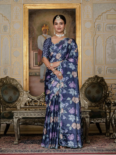 Stunning Ready to Wear Saree - Designer Heavy Chinnon Print for Women