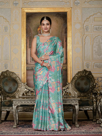 Stunning Ready to Wear Saree - Designer Heavy Chinon for Festive Wear