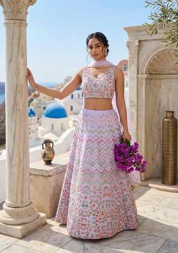 Stunning Satin Lehenga Choli - Heavy Sequence Wedding Wear for Women