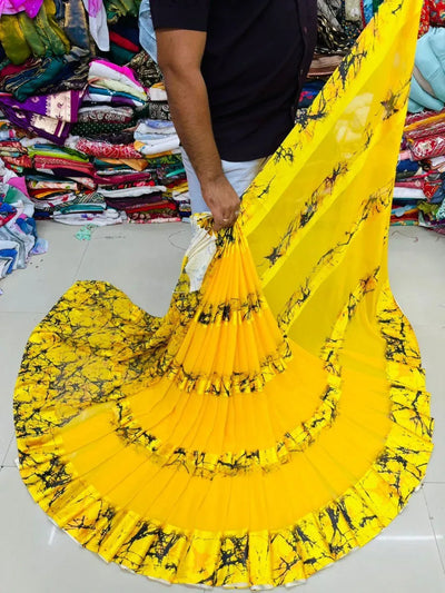 Stunning Satin Patta Saree - Smooth Drape for Party Wear Women