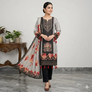 Stunning Seemer Kurti Set - Golden Mirror Work Ethnic Suit for Festive Prep