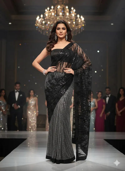 Stunning Sequin Saree - Full Heavy Sequins Work for Festive & Party Wear