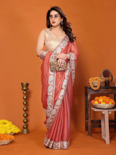 Stunning Shiffon Sitara Saree - Elegant Embroidery for Women