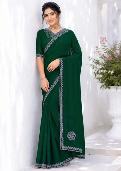 Stunning Simmar Silk Saree - Siroski Diamond Festive Wear