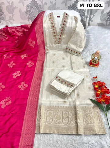 Stunning Simmer Jaquard Silk Kurta Set - Heavy Handwork for Wedding & Festive Wear