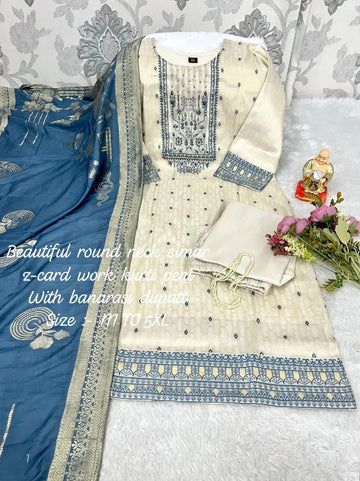 Stunning Simmer Jaquard Silk Kurta Set - Premium Handwork for Wedding