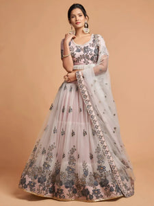 Stunning Soft Net Lehenga Choli - Heavy Zari Embroidery for Wedding Festive Prep