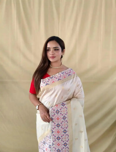 Stunning Soft Silk Patola Saree - Elegant Meenakari Festive Wear for Women
