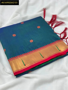 Stunning Soft Silk Saree - Gold Meena Zari & Parrot Pallu for Festive Wear