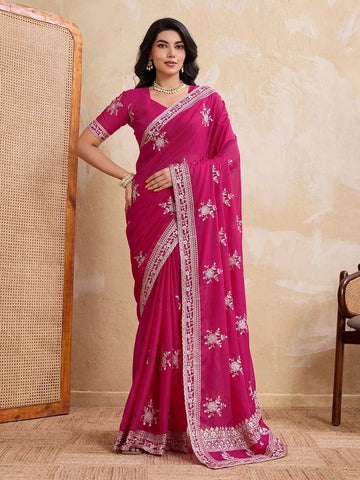 Stunning Soft Star Georgette Saree - Exquisite Embroidery for Party & Wedding Wear