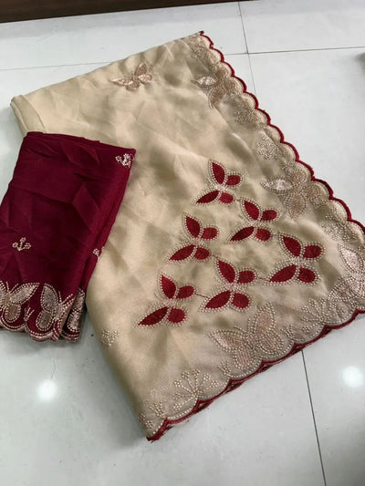 Stunning Star Georgette Saree - Best Multi Embroidery for Wedding Season