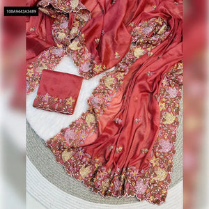 Stunning Star Georgette Saree - Multi-Thread Embroidery for Parties