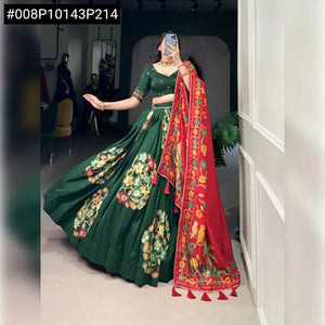 Stunning Tasar Silk Lehenga Choli - Printed & Stitched for Festive Wear